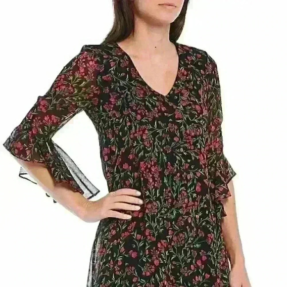 NWT $99 Calvin Klein Womens 2 Ruffle Sleeve Dress - Picture 3 of 5